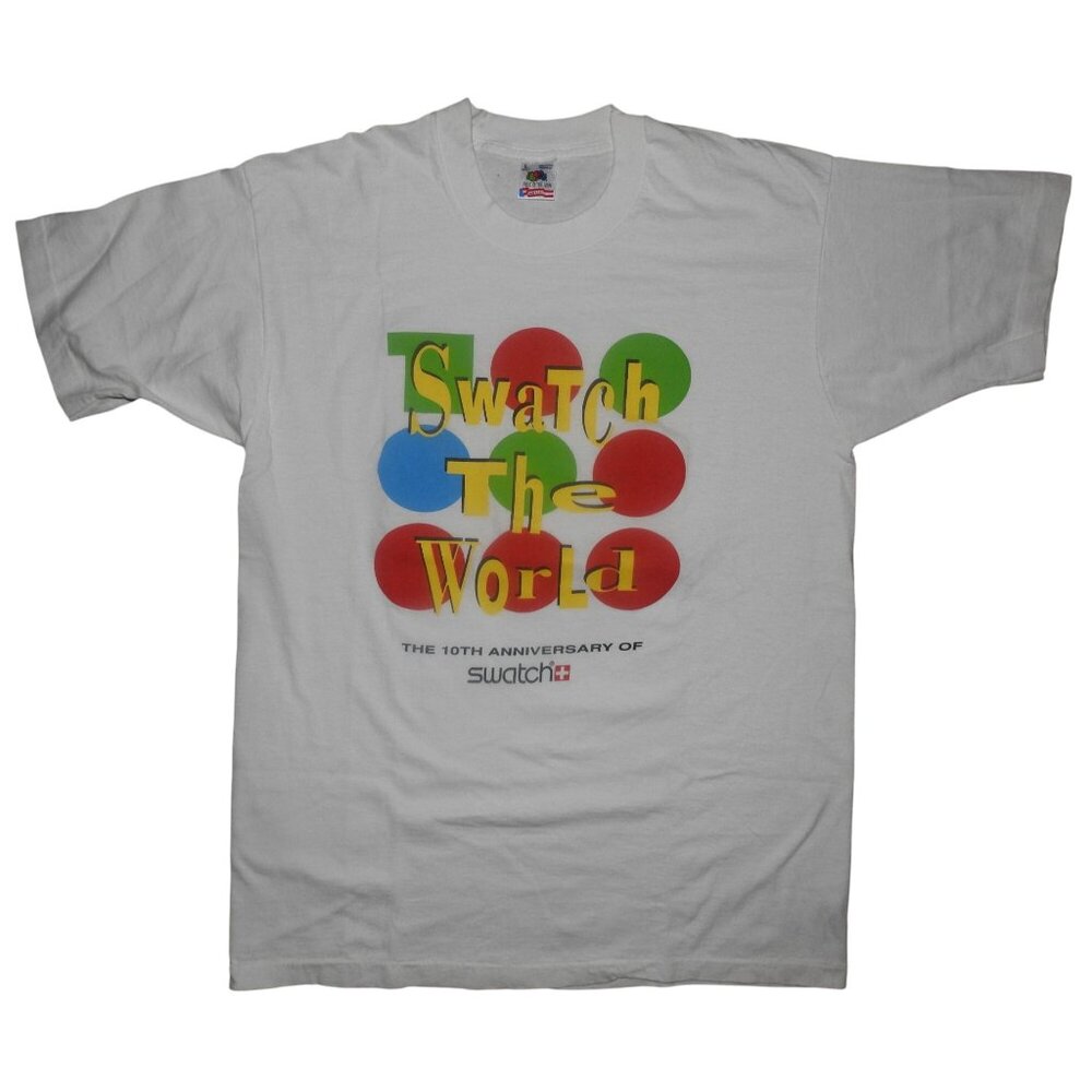 Vintage 1993 10th Anniversary of Swatch the World Watch T-Shirt Men's Large